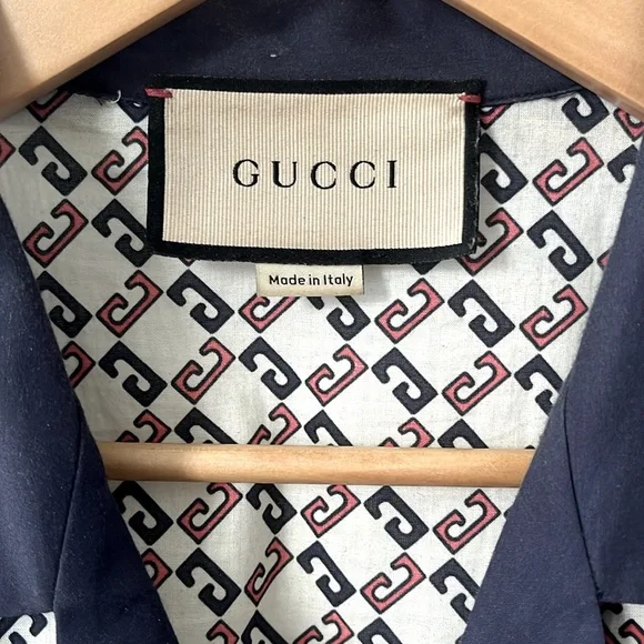 Gucci Button Down Shirt with Geometric Pattern - Picture 6 of 11